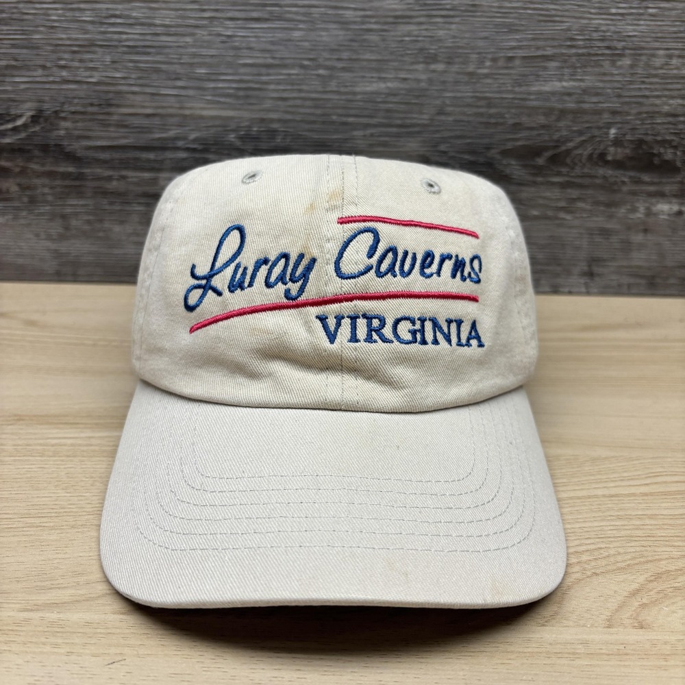 Luray Caverns Virginia Hat Cap Strap Back Mens Beige OSFA Souvenir Embroidered